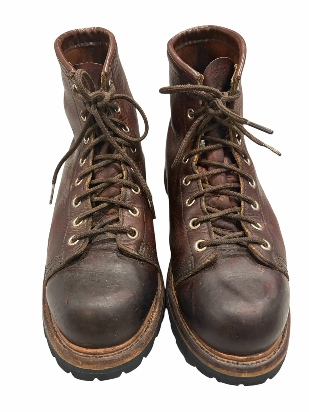 Vintage Red Wing Brown Leather Chippewa Heritage Monkey Work Boots size 9 #2902